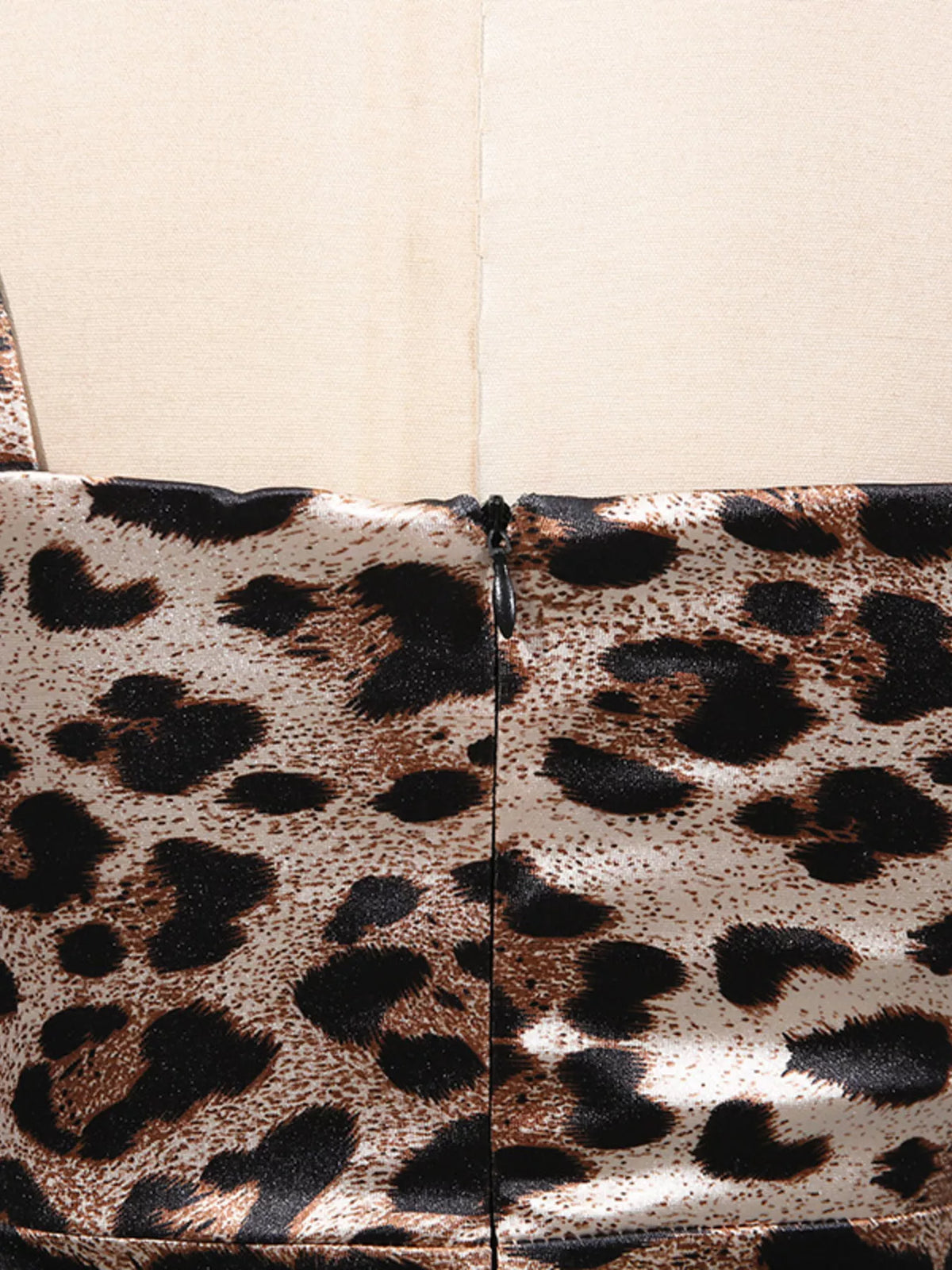 Leopard Print Bodycon Back Slit Midi Dress