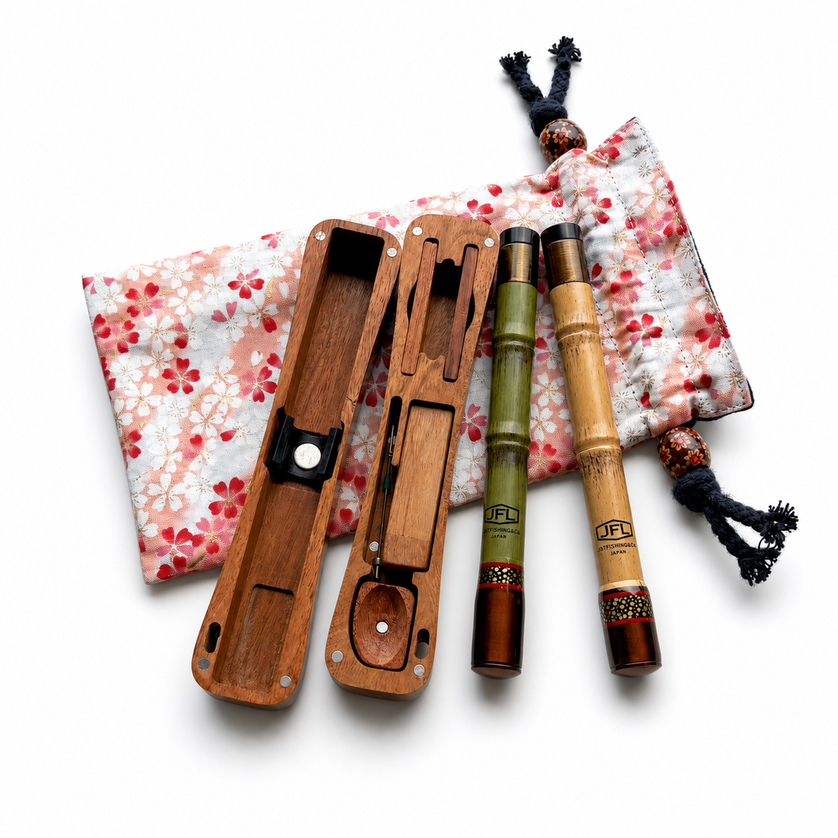 Sao Tabi Pocket Travel Tanago Kit with Wooden Box and Japanese Pouch