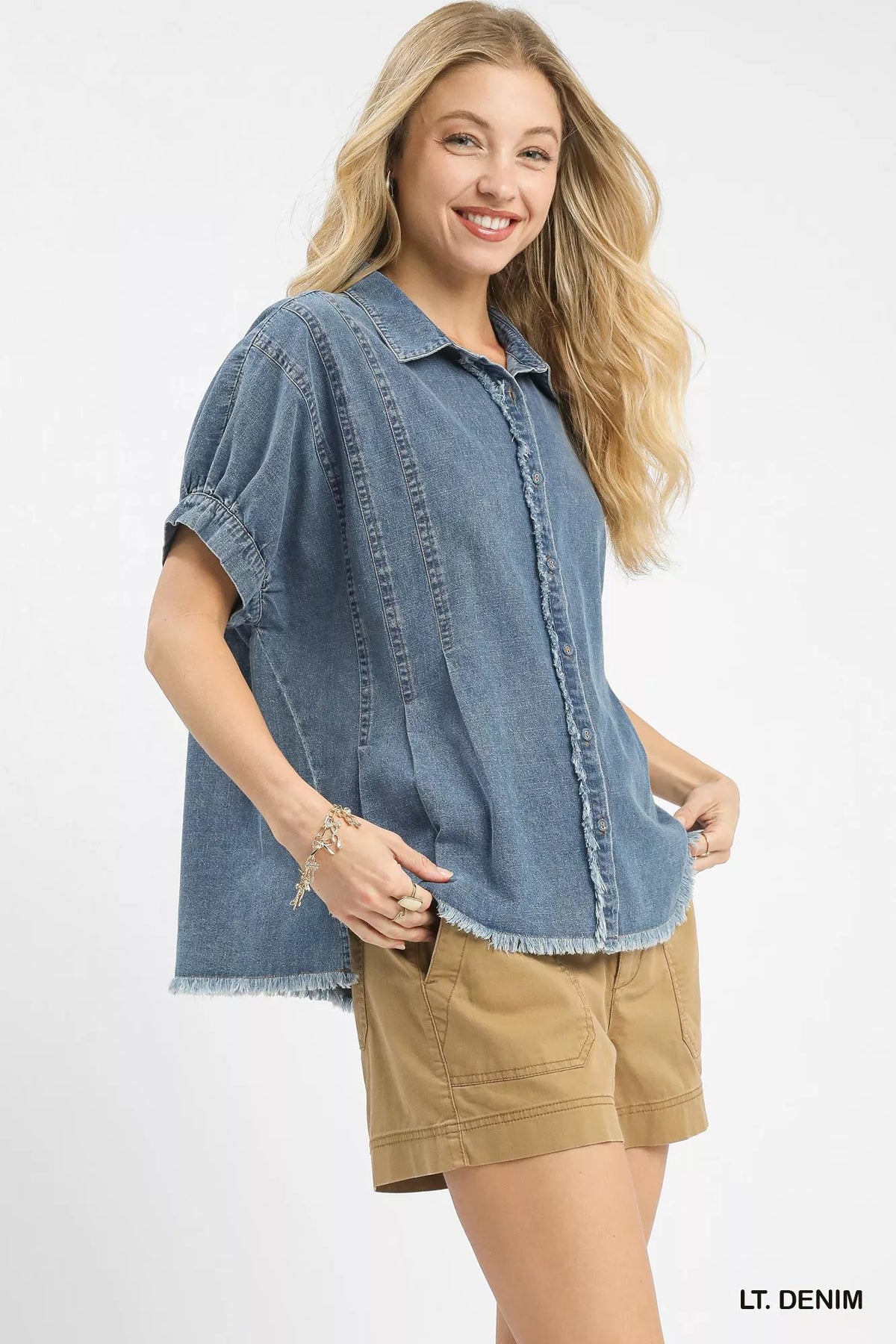 Umgee Washed Denim Oversized Top