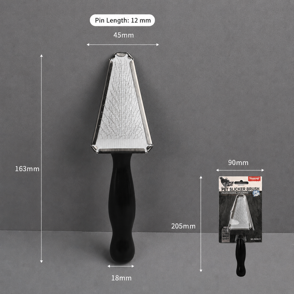 Black Pet Slicker Brush for Dogs and Cats