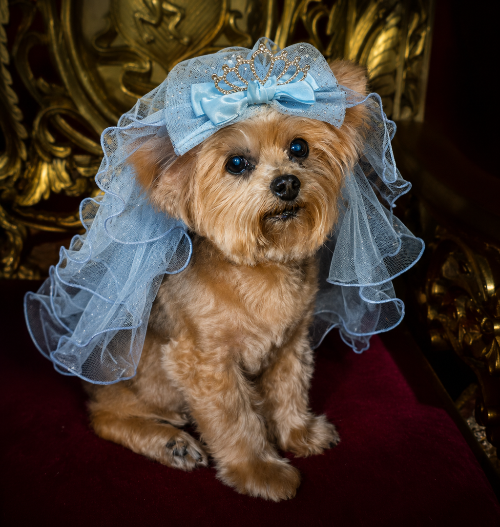 Tulle Tiara Pet Veil Headpiece