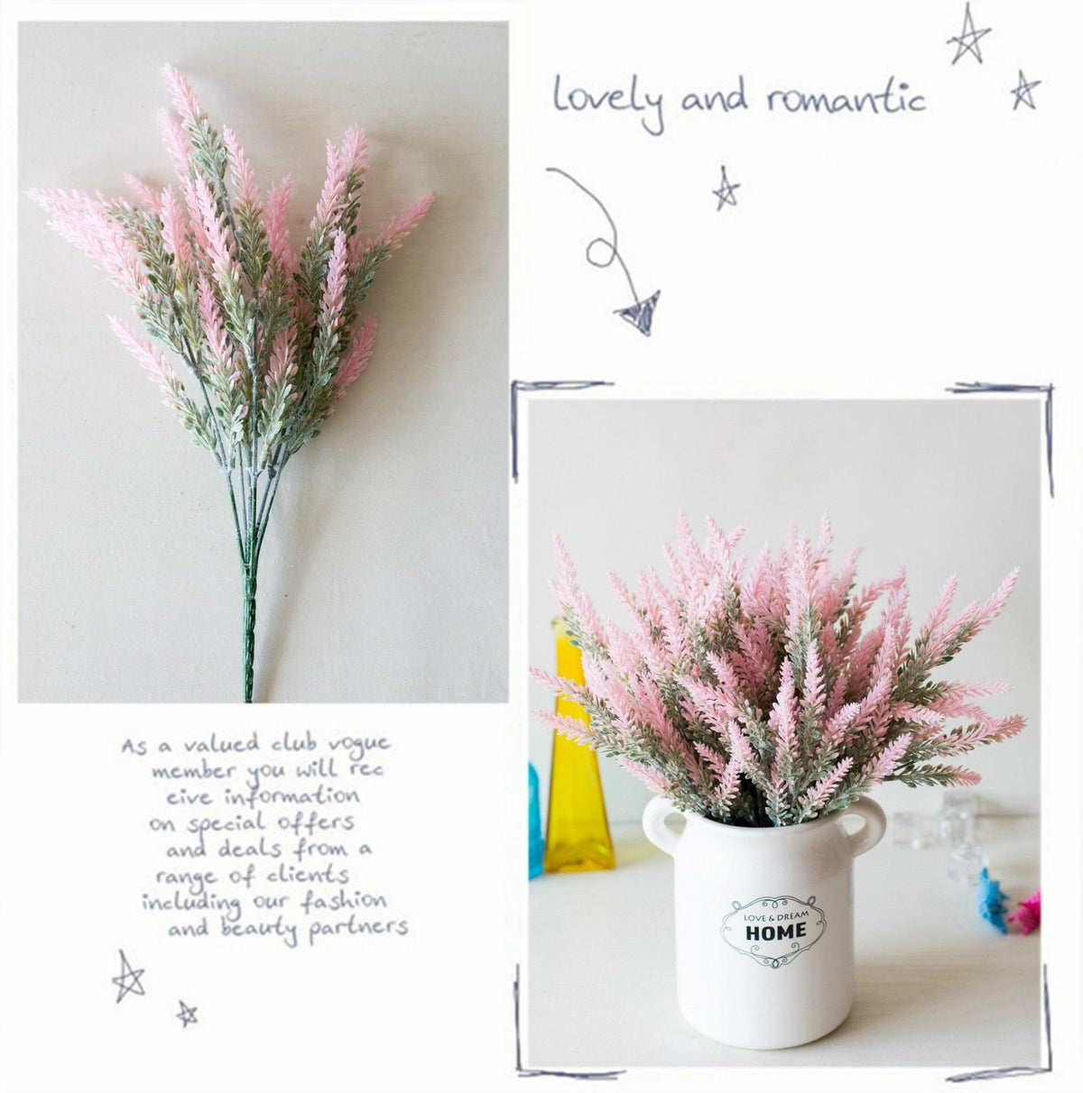1 Bundle Artificial Lavender Fake Flowers Wedding Bouquet Home Kitchen Office Table Centerpieces Arrangements Decor
