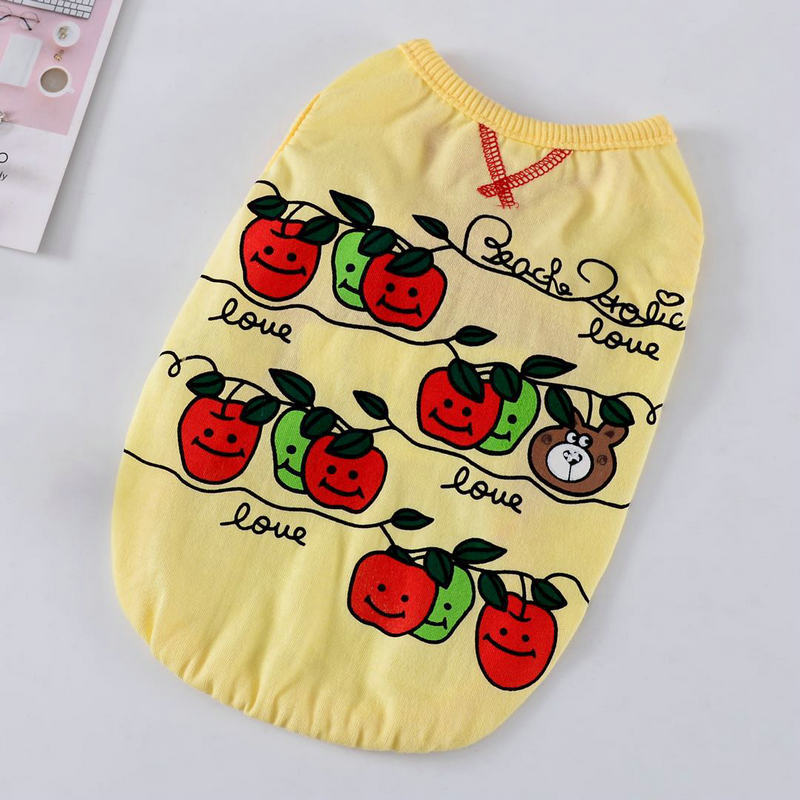 Apple Print Dog Tank Top for Small Dogs