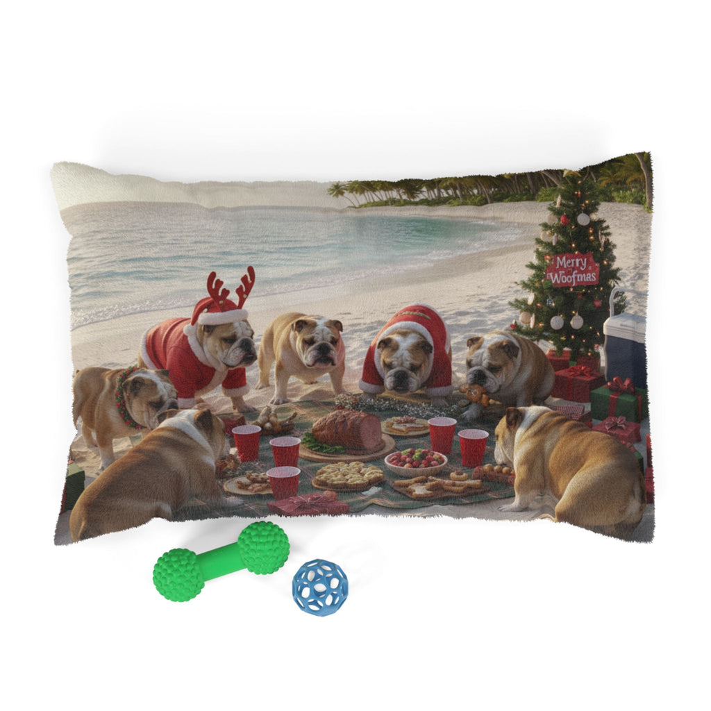 Bulldogs Beach Holiday Picnic Pet Bed
