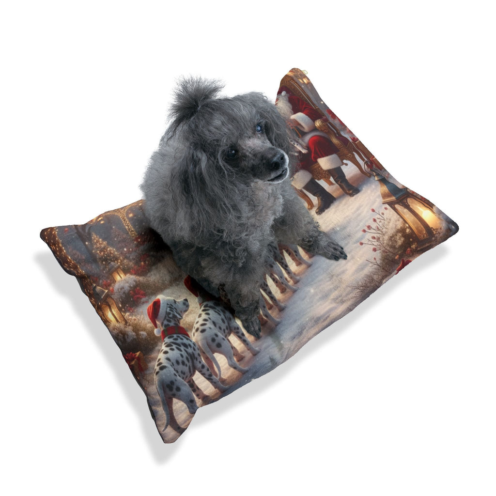 Santa and Dalmatian Puppies Pet Bed