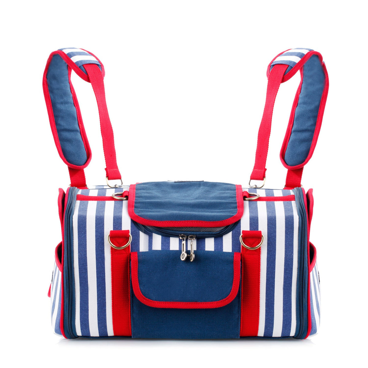 Nautical Striped Canvas Pet Carrier Bag
