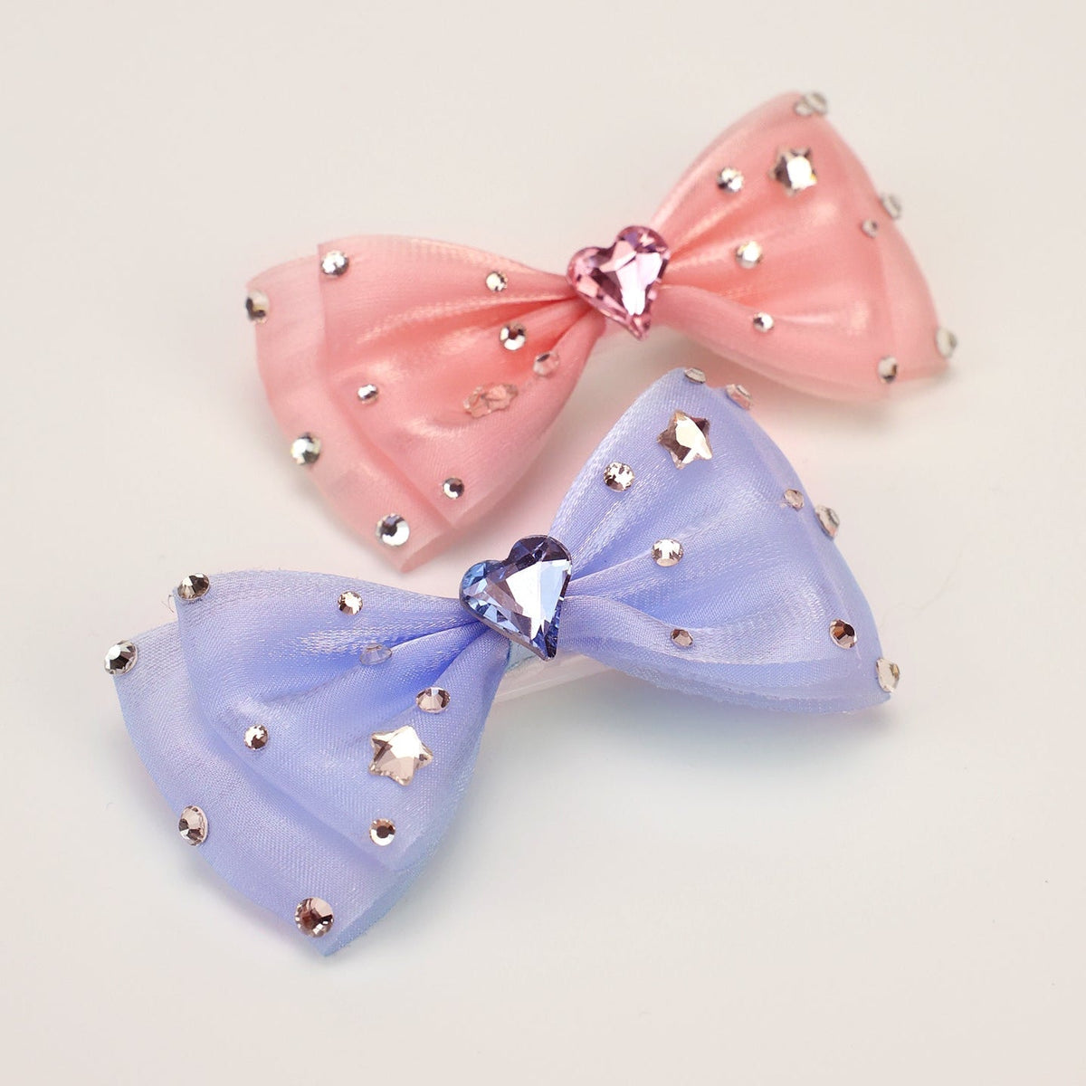 Tulle Heart Pet Bow Hair Clip