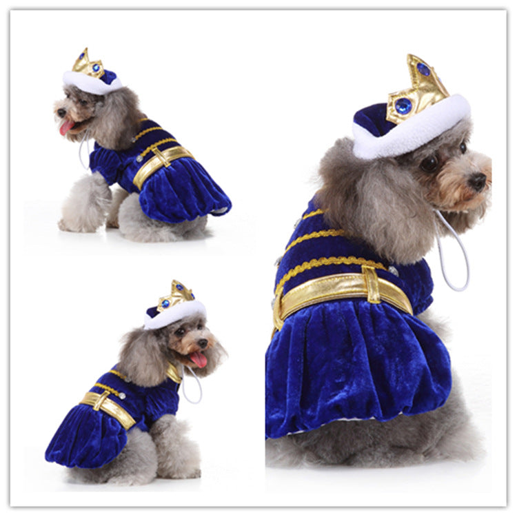 Royal King Pet Costume with Crown
