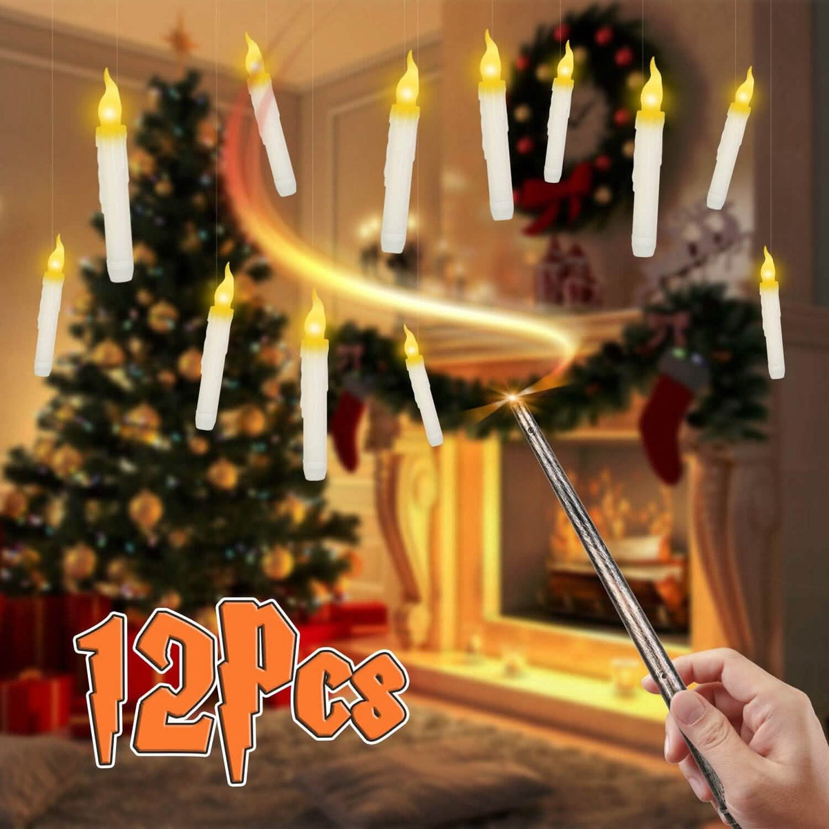12-Pieces: Flameless LED Magic Floating Candles