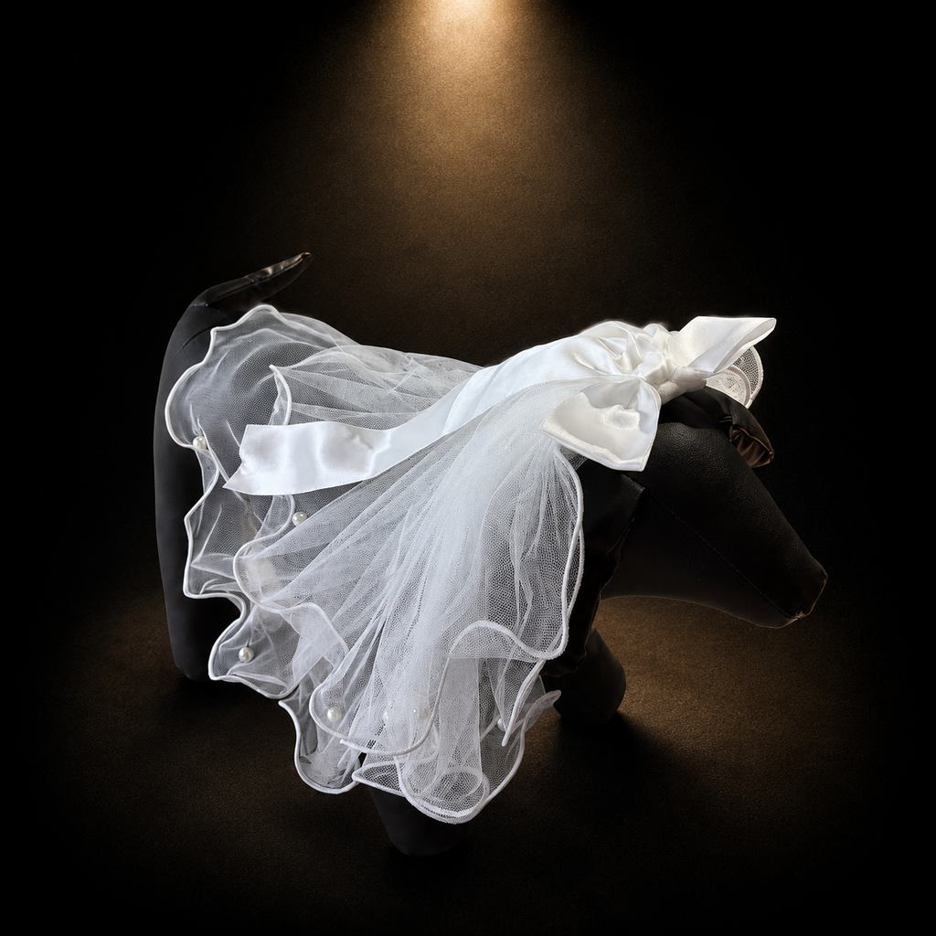 White Tulle Pet Veil Hair Clip