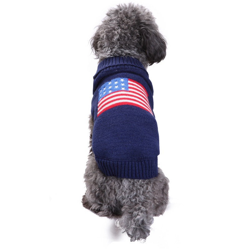 American Flag Knit Dog Sweater