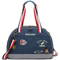 Denim Pet Carrier Bag with Mesh Panels