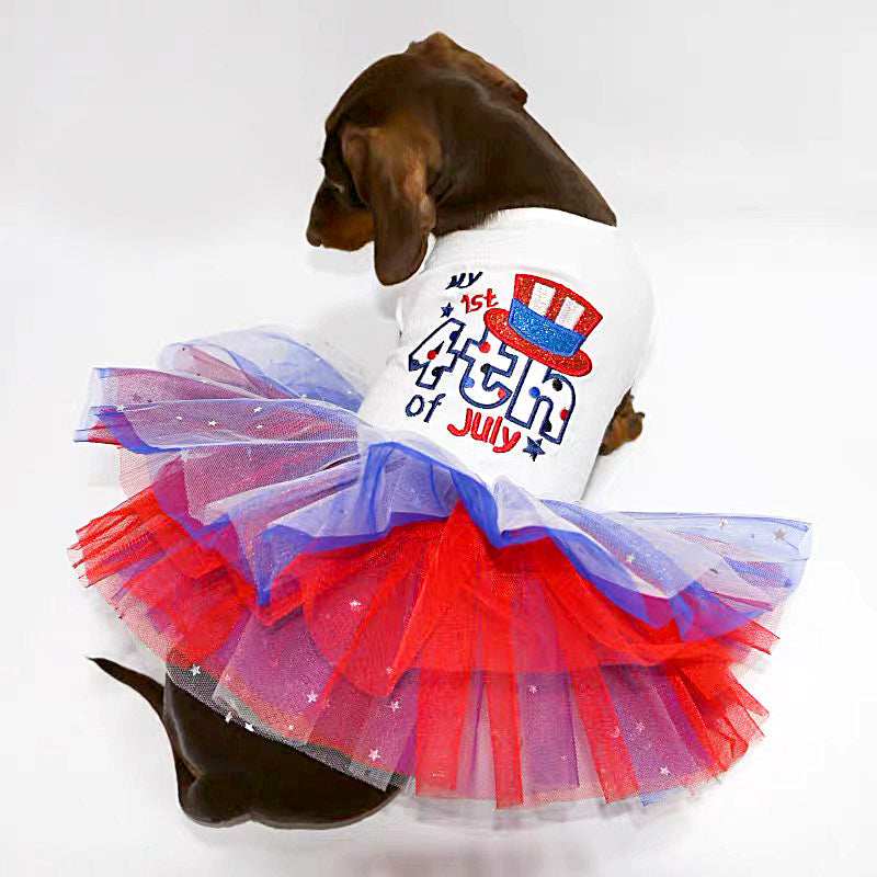 Patriotic Tulle Dog Dress