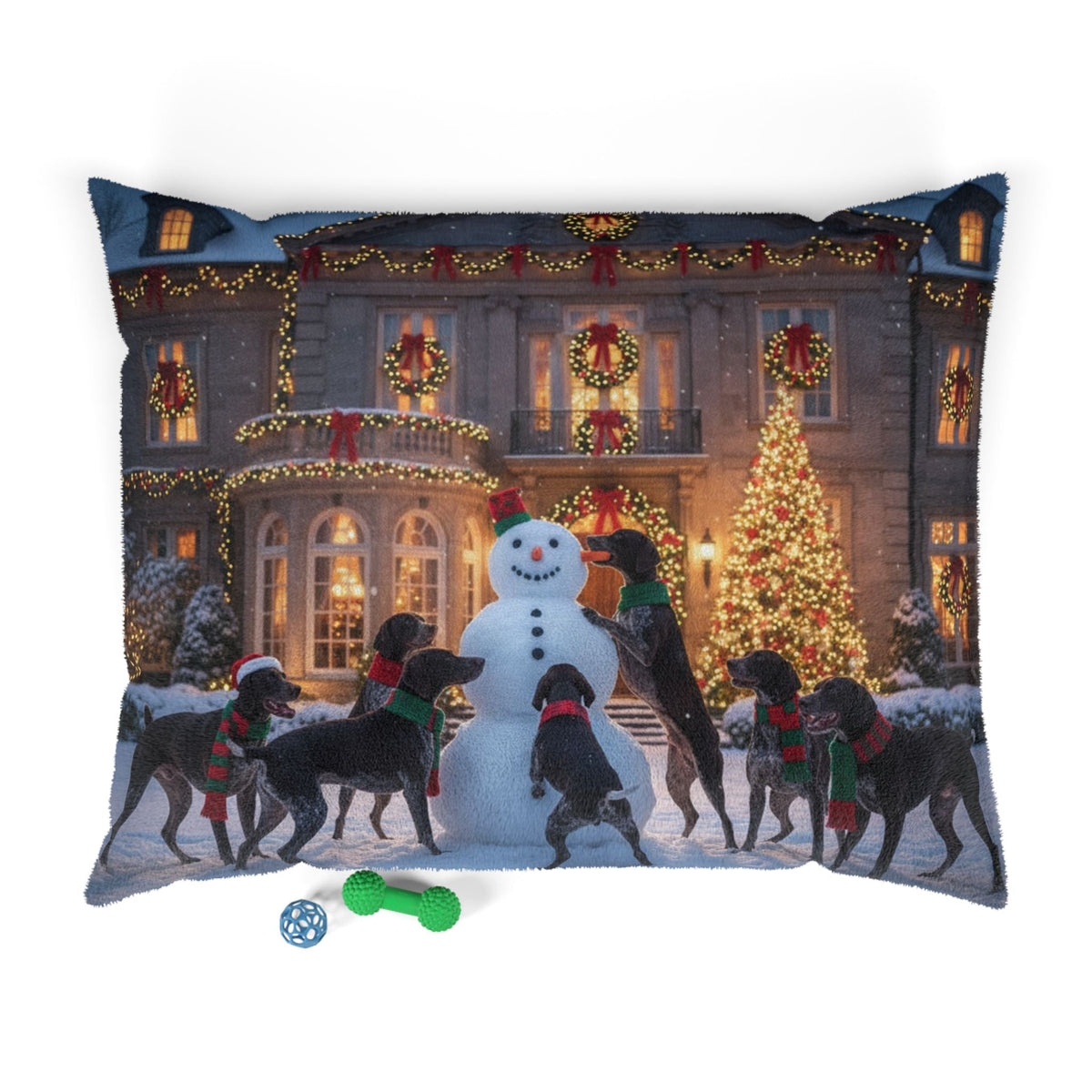 German Shorthaired Pointers Snowman Pet Bed