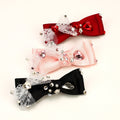 Lace Heart Rhinestone Pet Bow Hair Clip