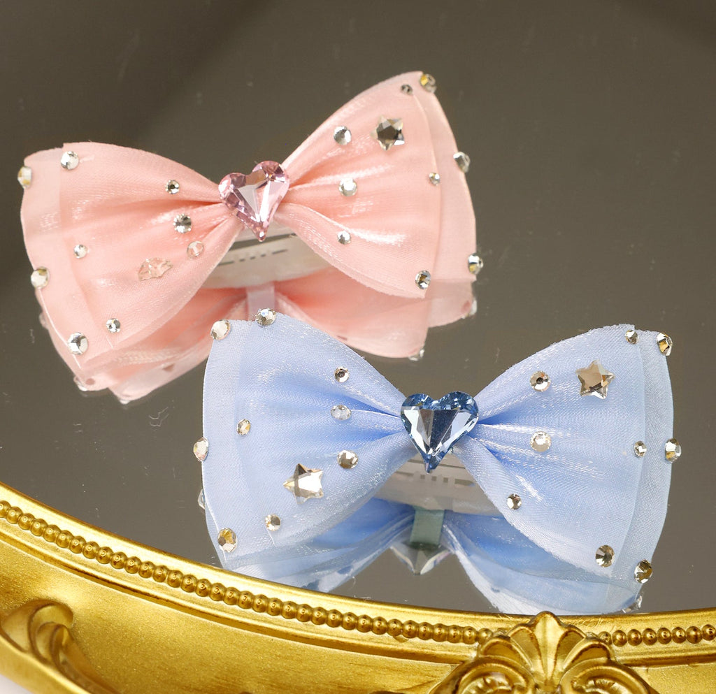 Tulle Heart Pet Bow Hair Clip