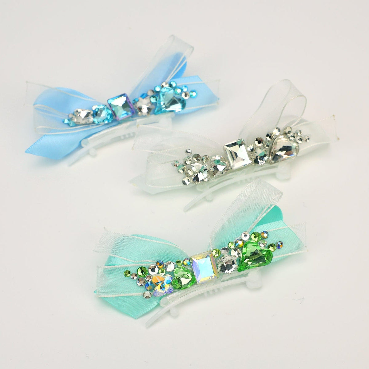 Crystal Ribbon Pet Bow Hair Clip