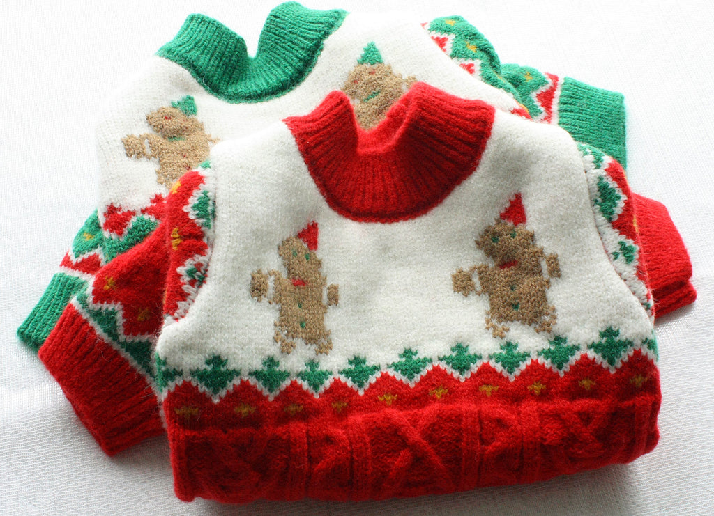 Gingerbread Christmas Knit Dog Sweater
