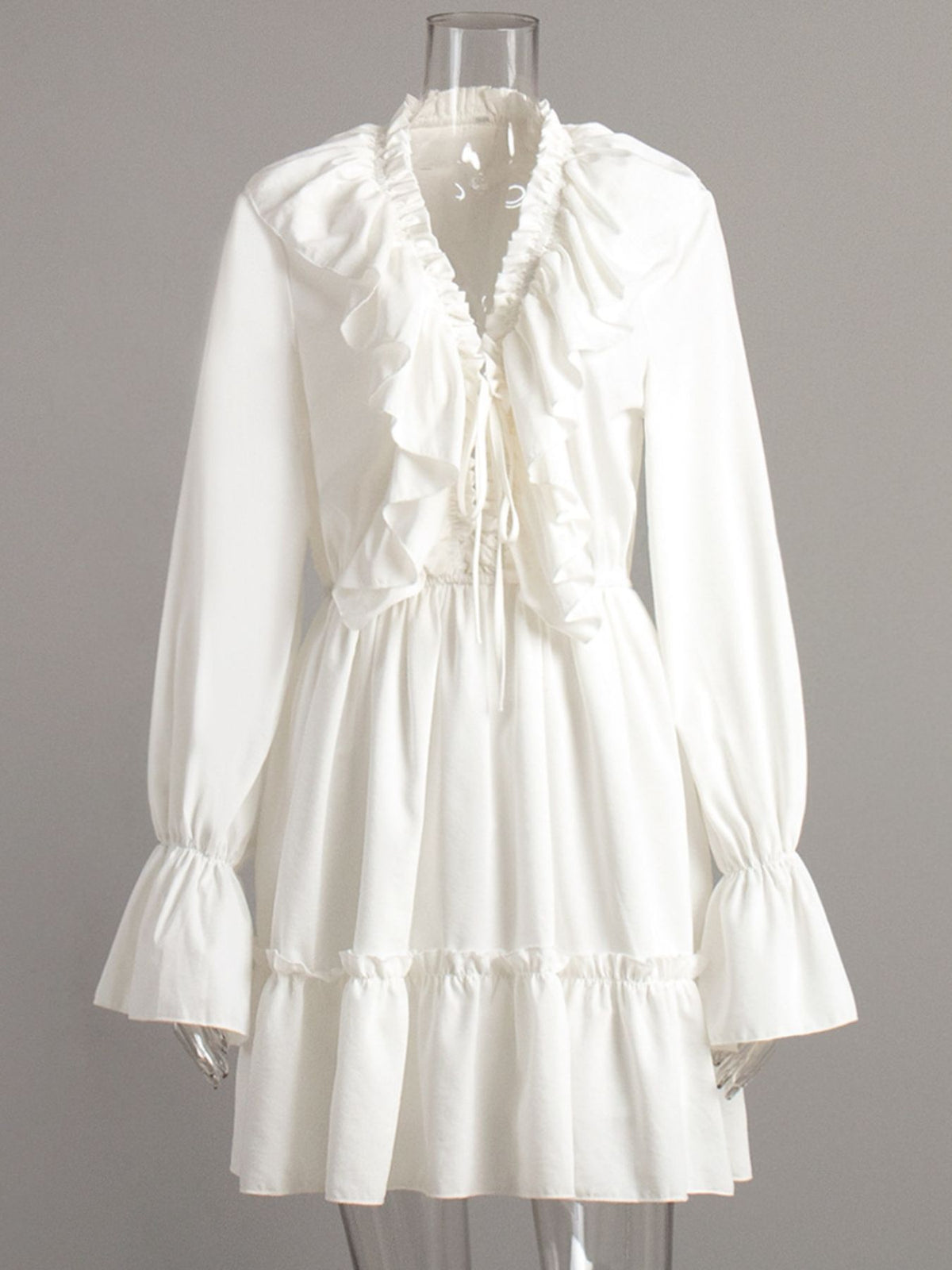 Ruffled Flounce Sleeve Mini Dress