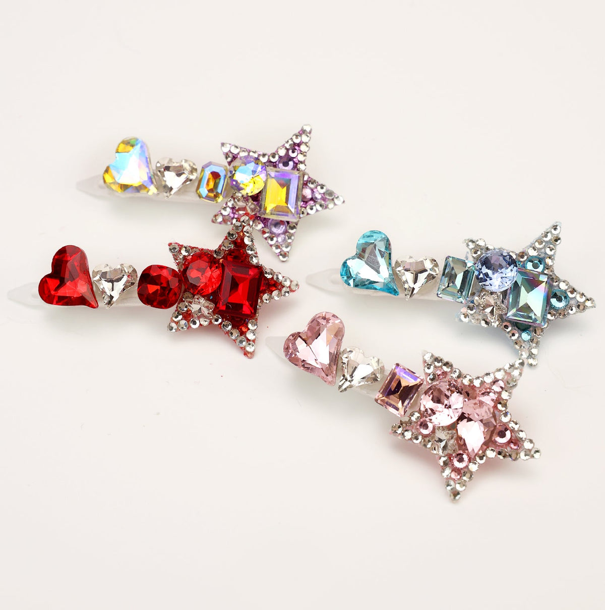 Rhinestone Star and Heart Pet Hair Clip