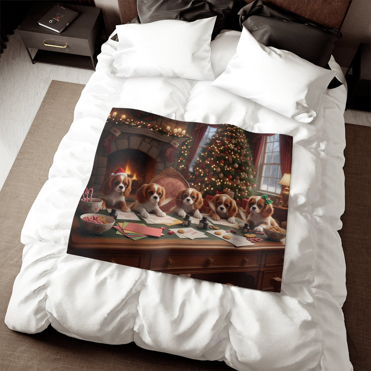 Cavalier King Charles Spaniels Letters to Santa Blanket