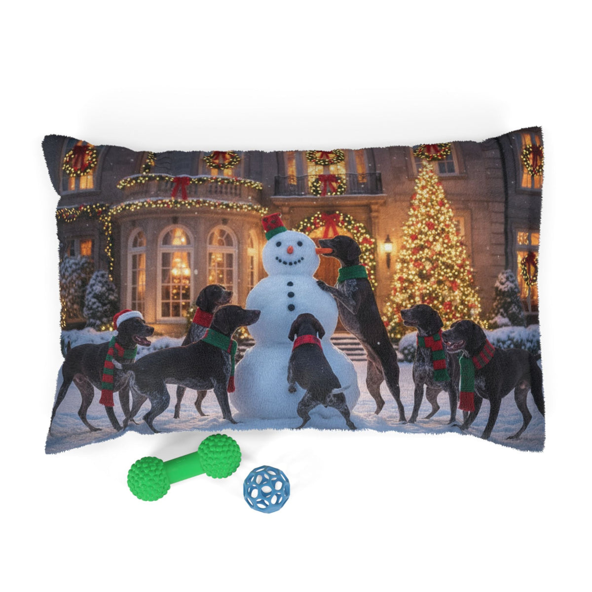 German Shorthaired Pointers Snowman Pet Bed