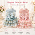 Luxury Princess Dog Dress with Big Bow | Lace Ruffle Puppy Party Dress