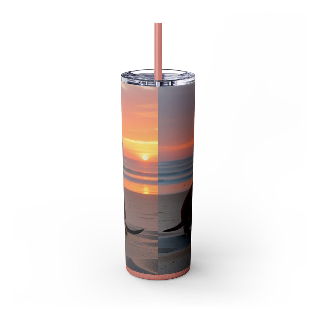 Skinny Tumbler with Straw – 20 oz Stainless Steel Cup