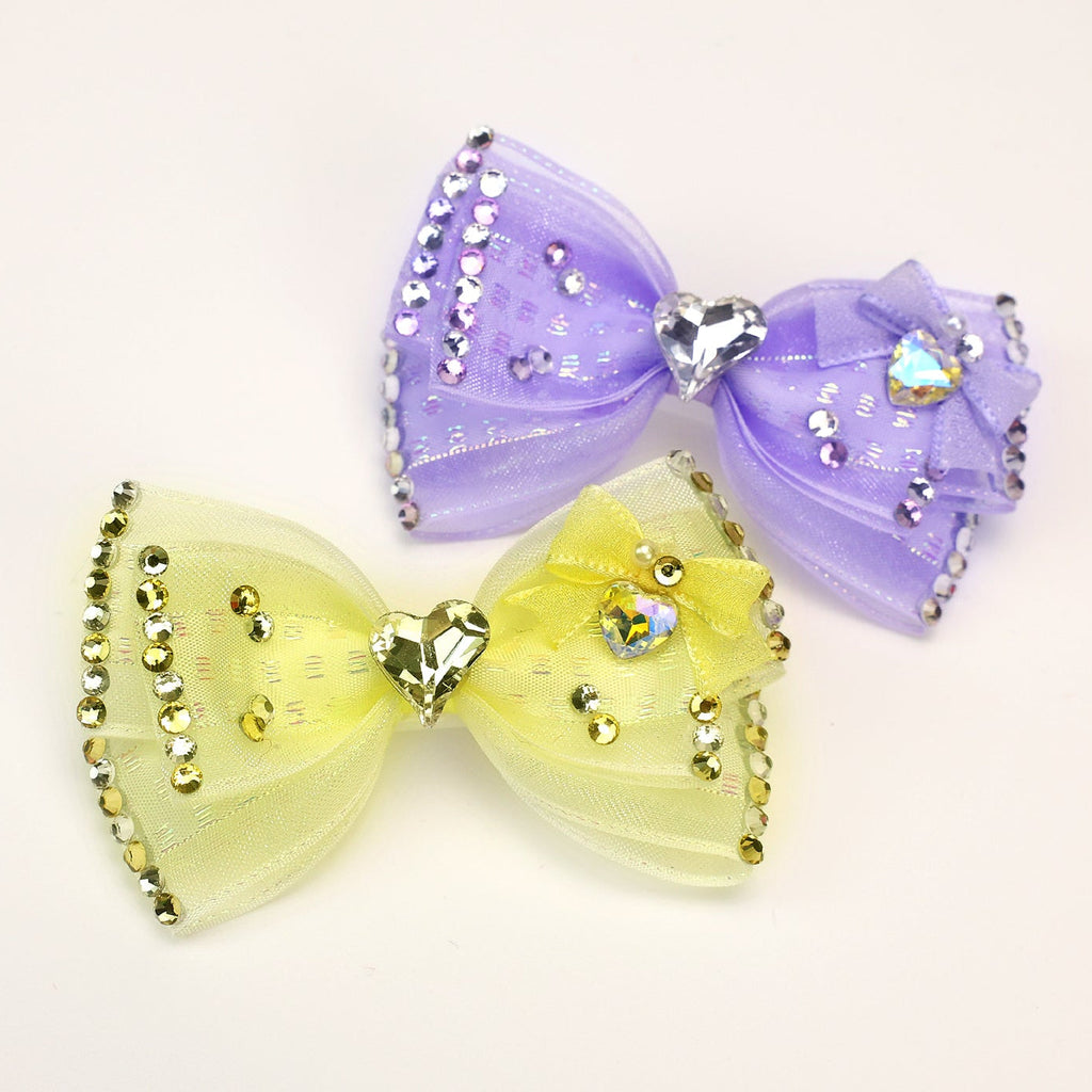 Rhinestone Tulle Pet Bow Hair Clip