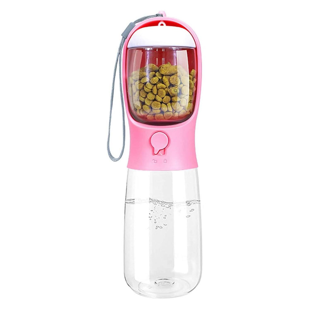 18.6 oz Portable Dog Water Dispenser with Detachable Food Container