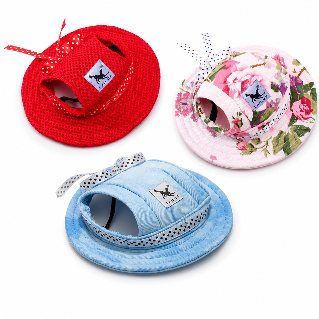 Mesh Pet Sun Hat with Ear Holes