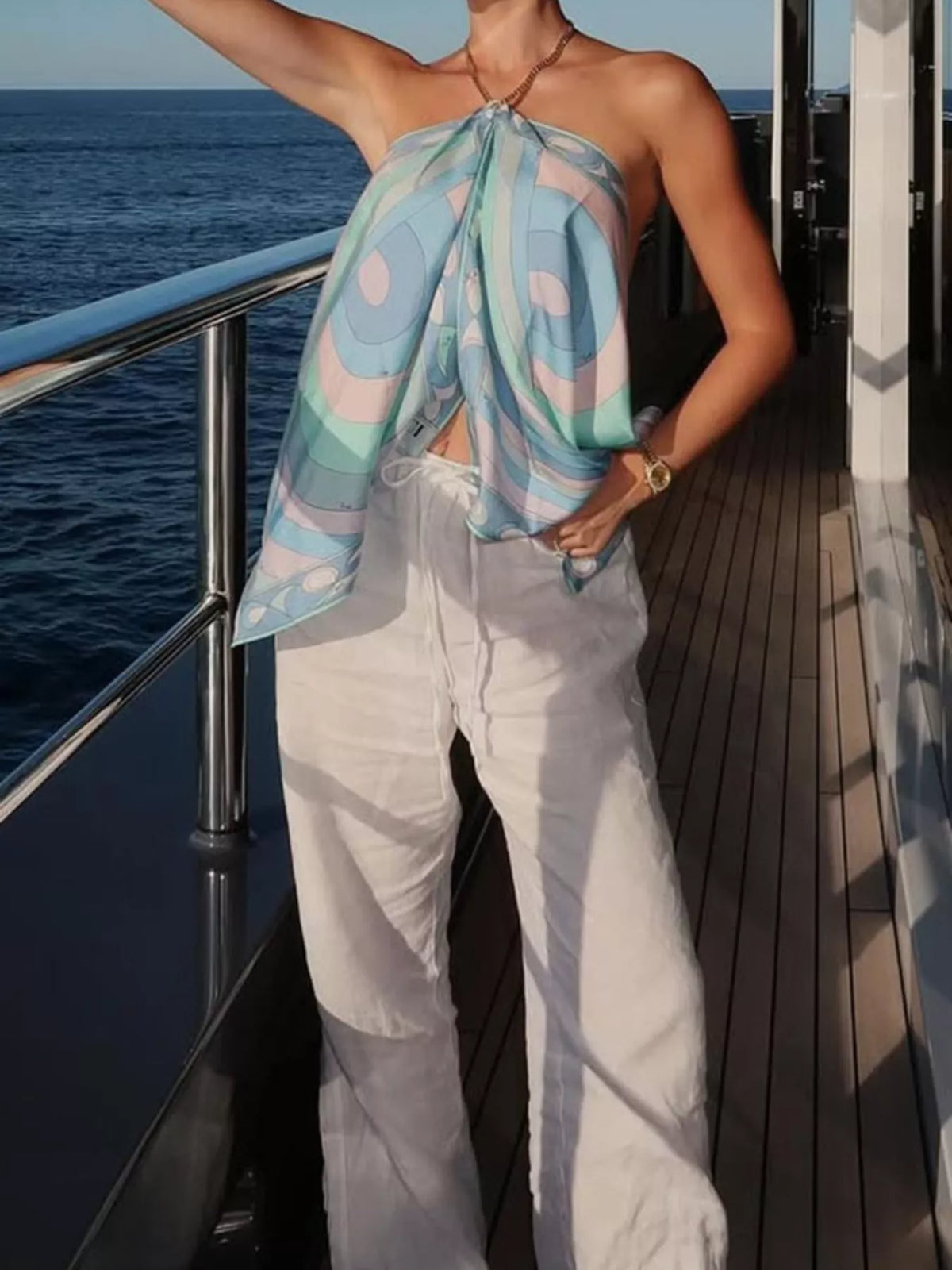 Printed Halter Neck Cami