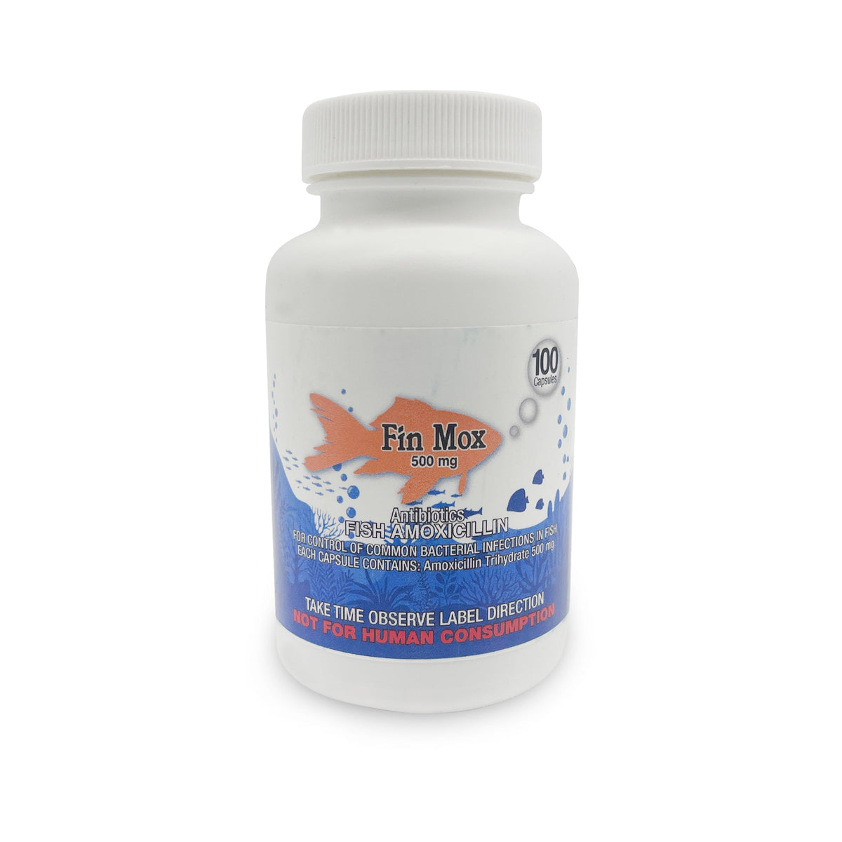 Fish Mox 500mg Capsules for Aquarium Fish – 100 Count – Water Care Support