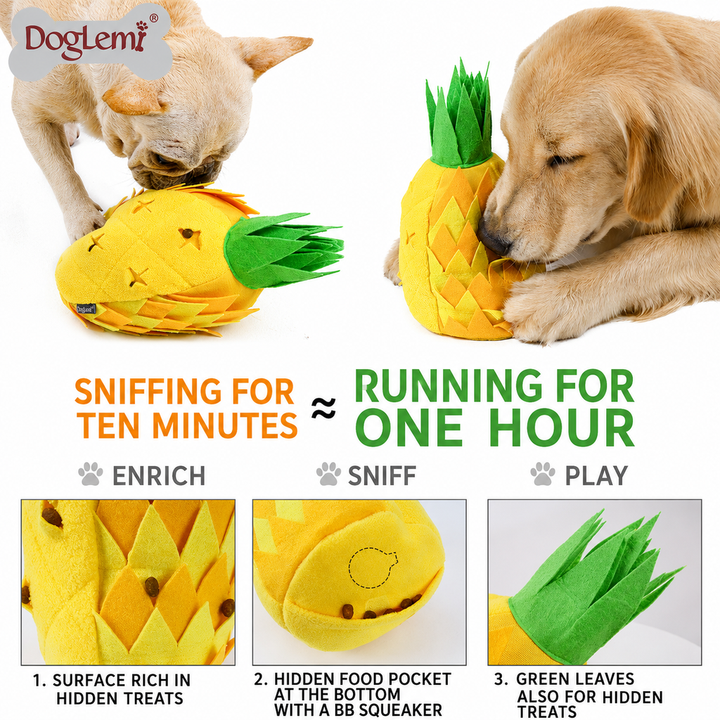Pineapple Snuffle Treat Hiding Dog Toy