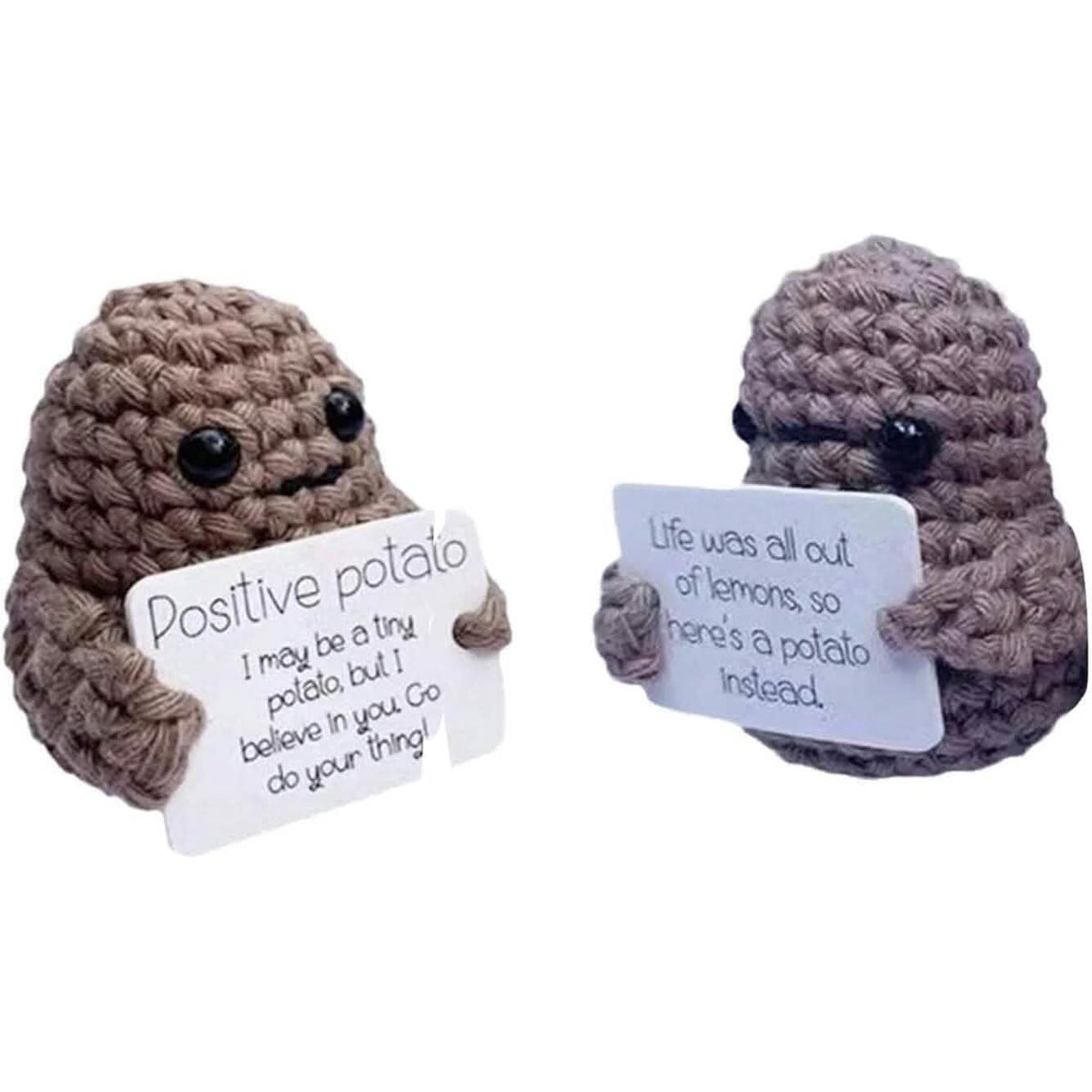 2-Pack: Funny Positive Potato Cute Wool Knitting Doll