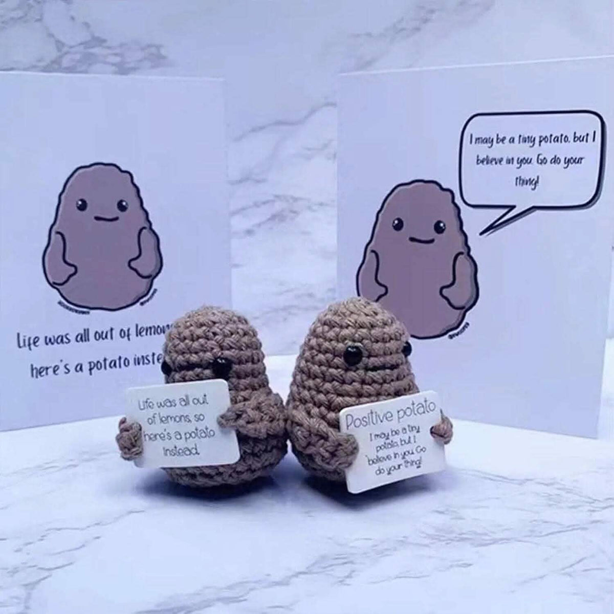2-Pack: Funny Positive Potato Cute Wool Knitting Doll