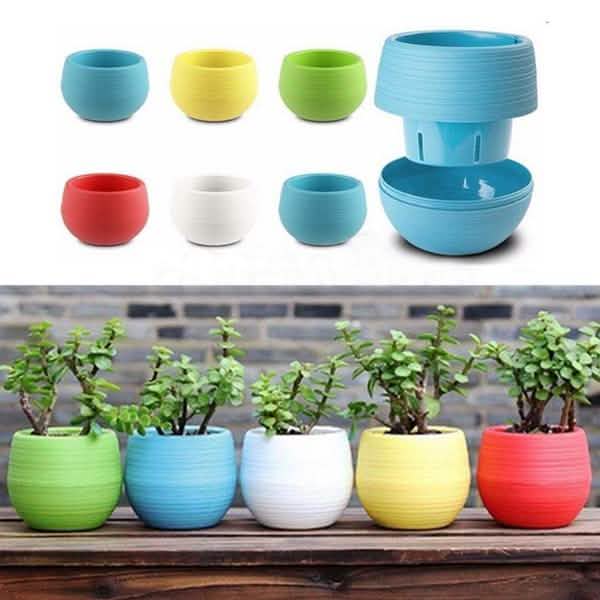 2-Pack: Plastic Plant Flower Pots