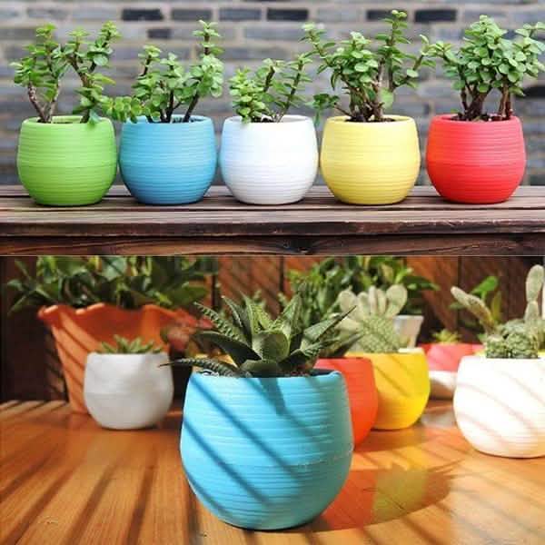 2-Pack: Plastic Plant Flower Pots