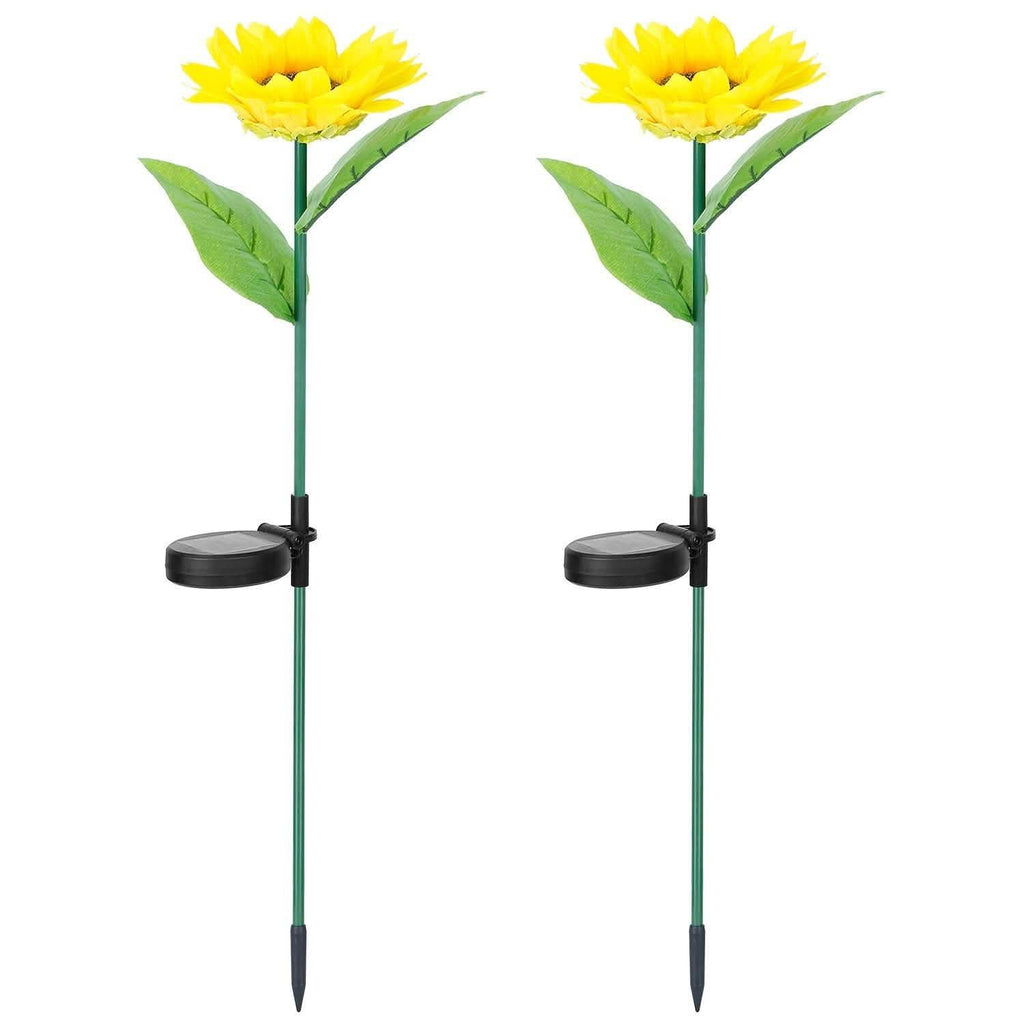 2-Pack: Solar Powered Sunflower Lights LED Decorative Stake Lamp