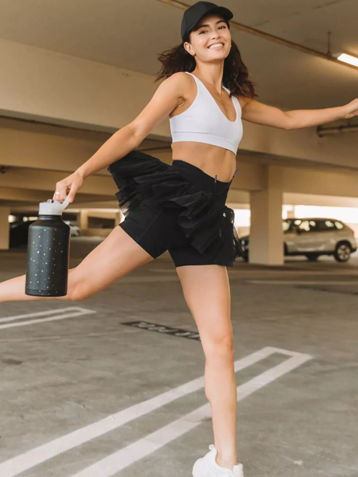 Tiered Skort with Drawstring