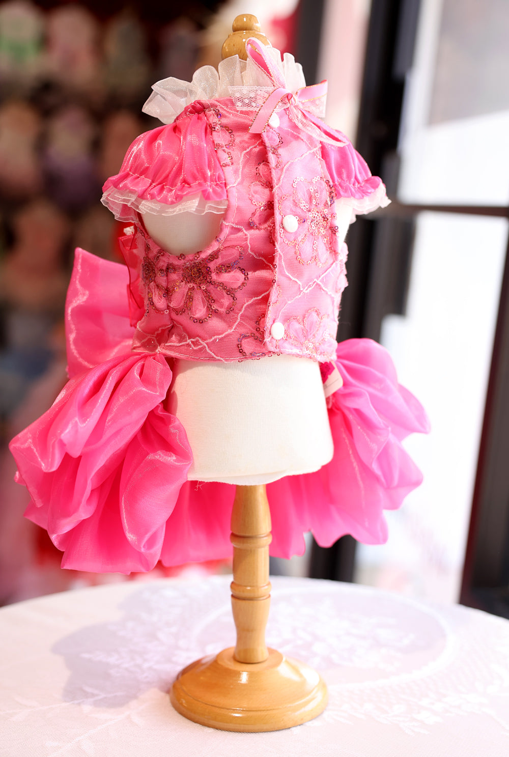 Hot Pink Lace Dog Party Dress