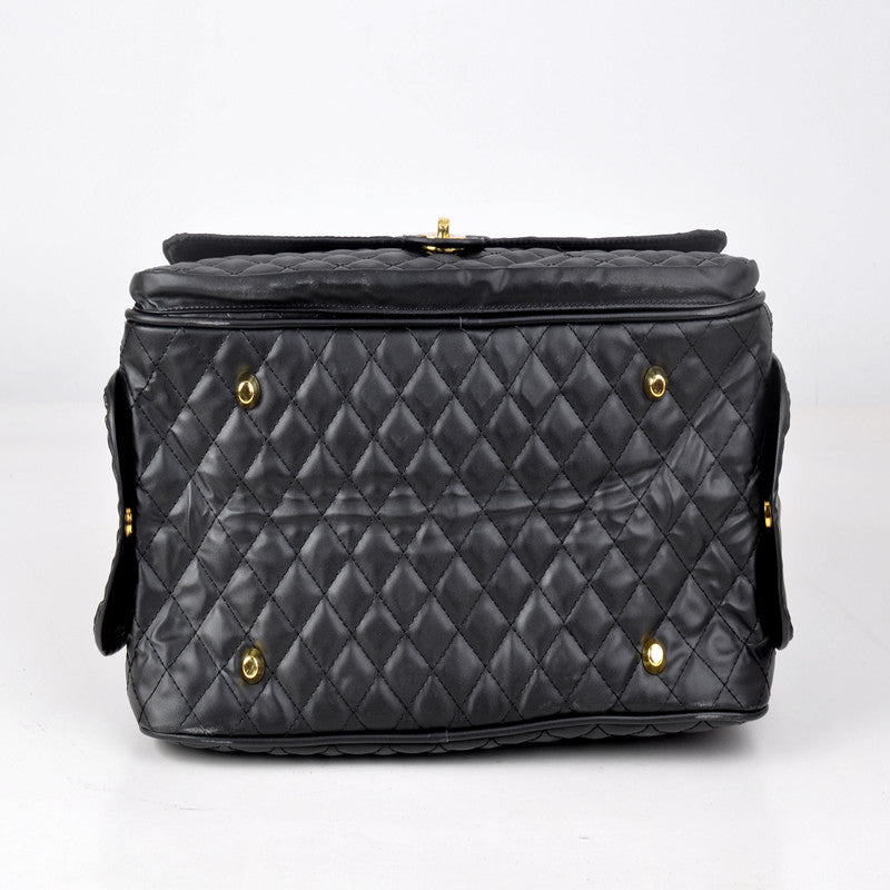 Black Quilted Pet Carrier Handbag