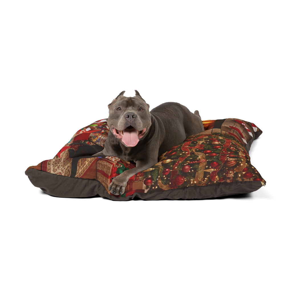 Festive Holiday Fireplace Pet Bed