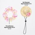 Pet Straw Hat and Flower Lei Set