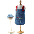 Denim Dog Overalls with Matching Hat