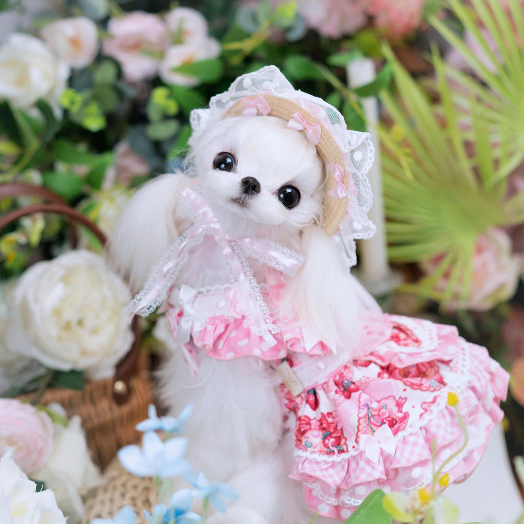 High quality handmade dog dresses strawberry princess