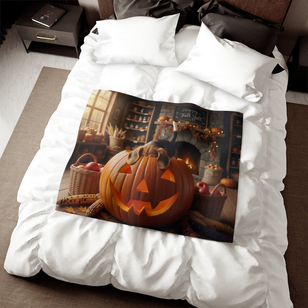 Halloween Pumpkin Jack-O'-Lantern Blanket