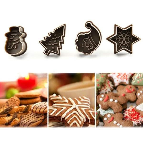 4-Piece: Plastic Cookie Baking Moulds