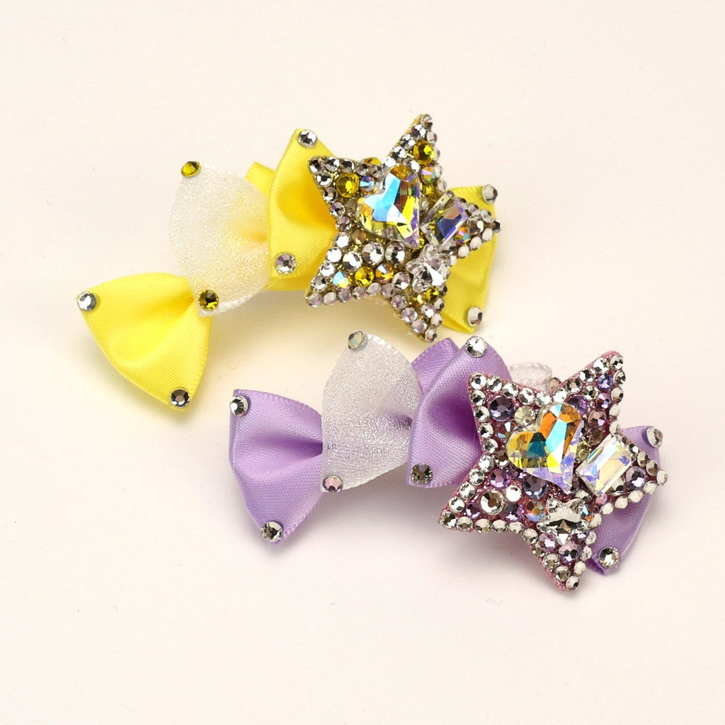 Crystal Star Pet Bow Hair Clip