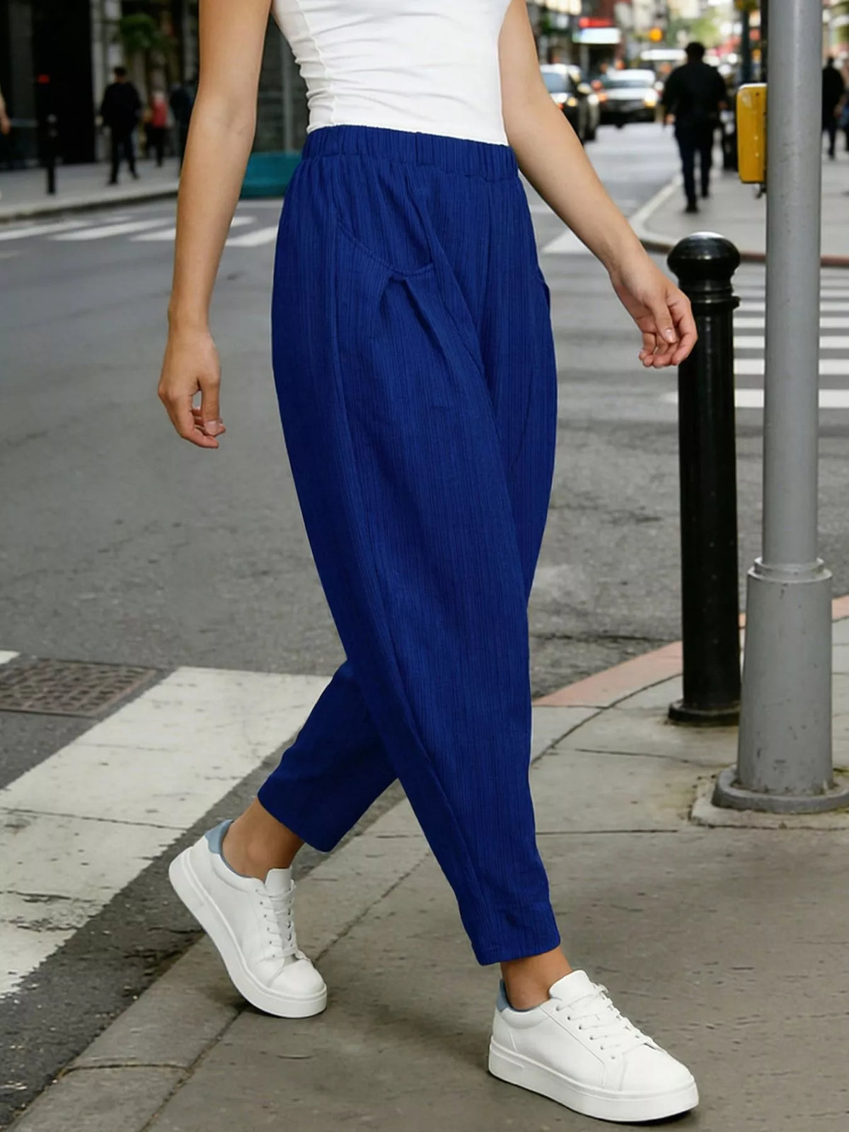 Plus Size Casual Elastic Waist Harem Pants